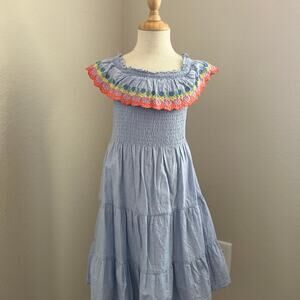 Mini Boden Scalloped Tiered Dress - 5/6Y